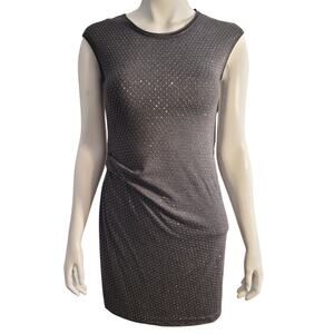 Rebecca Taylor Charcoal Studded Bodycon Party Dress XS Glam Witchy Quietlux